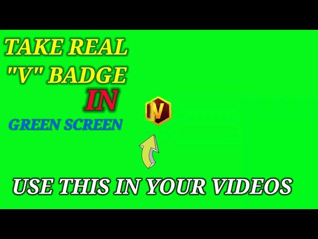 "V" BADGE GREEN SCREEN FREE FIRE || PARTNER PROGRAM "V" BADGE ||ANIMATION "V" BADGE