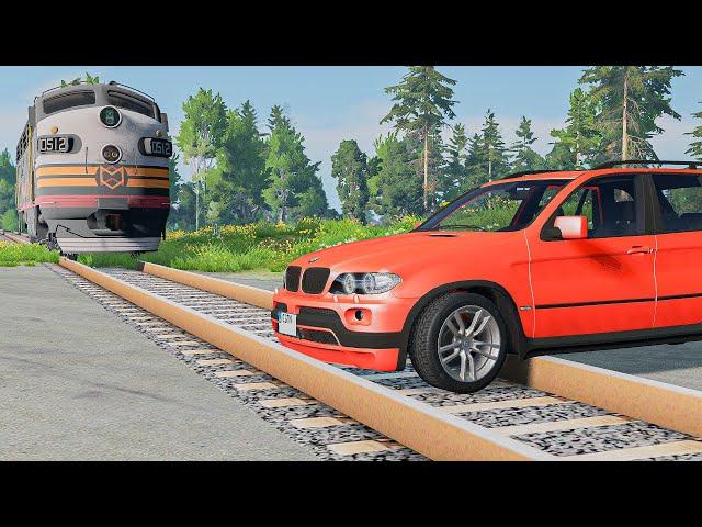 Cars vs Rails - BeamNG.drive