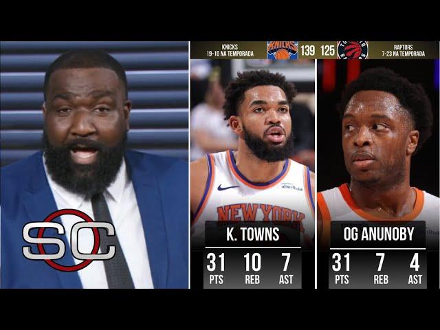 ESPN reacts to Karl-Anthony Towns & OG Anunoby combining for 62 to lead Knicks in torching Raptors