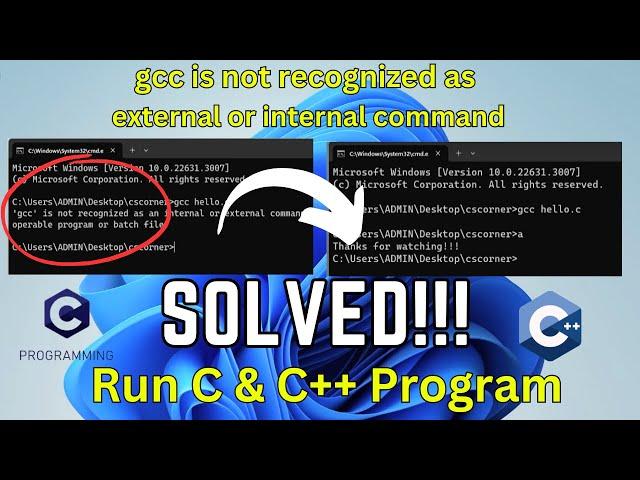 [Solved] gcc is not recognized as an internal or external command operable program or batch file