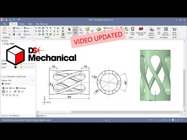 DesignSpark Mechanical #17 Helical slots. Creating a circular or cylindrical pattern.