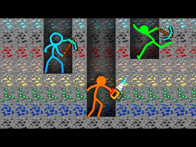 Stickman vs Minecraft Cartoon Animasi VS Minecraft Animation Stick Man Fight