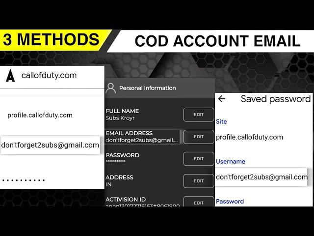 How To Find Your Activision Email and Password| FORGOT ACTIVISION EMAIL | FORGET CODm EMAIL