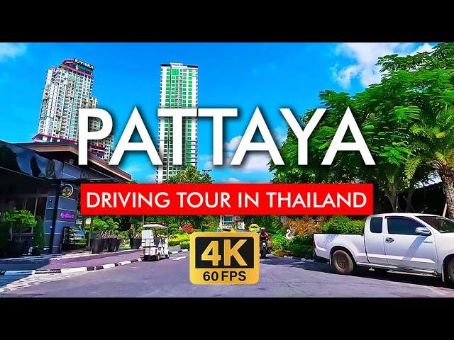  Pattaya Driving Tour Thailand in 4K video. Explore from Copacana Beach Jomtien to Bali Hai Pier