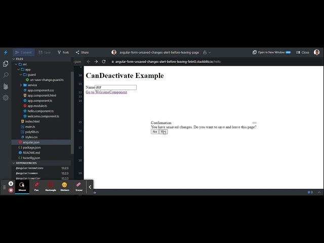 angular-form-unsaved-changes-alert-before-leaving-page - StackBlitz