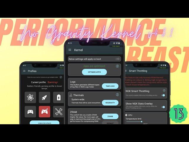 No Gravity Kernel v4.3.1- Android 13 | ft. Poco F1 | Overclocked settings | TechitEazy