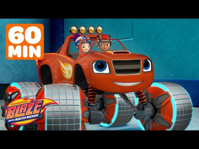 Blaze Uses MAGNET Power on his Wheels!  w/ AJ & Gabby | 60 Minutes | Blaze and the Monster Machines