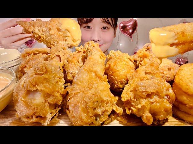 ASMR Fried Chicken【Mukbang/ Eating Sounds】【English subtitles】