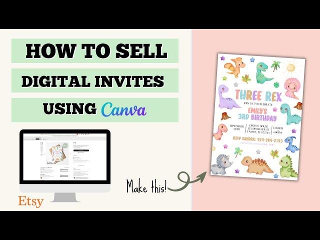 How to Sell Digital Invitations on Etsy using Canva | Invitations and Listing Photos Full Tutorial!