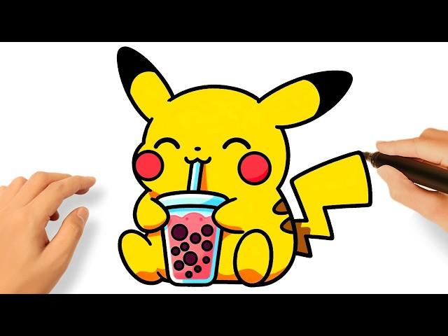 HOW TO DRAW PIKACHU KAWAII EASY 