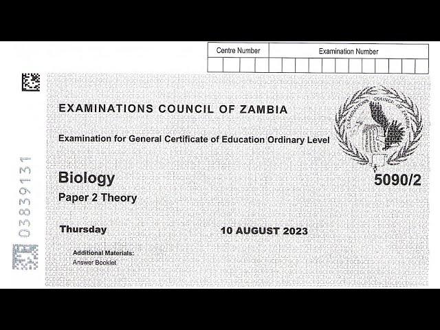 2023 Biology Paper 2 for GCE ECZ