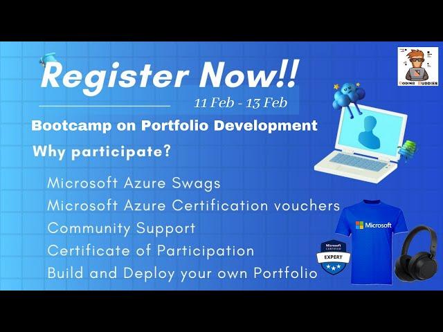 Get Free Microsoft Azure Swags | Bootcamp On Portfolio Development | Build & Deploy Own Portfolio |