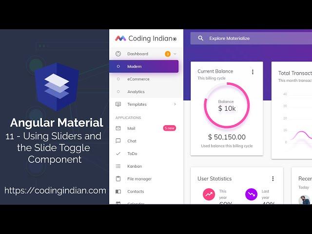 Angular Material | 11 | Using Sliders and the Slide Toggle Component | codingindian.com