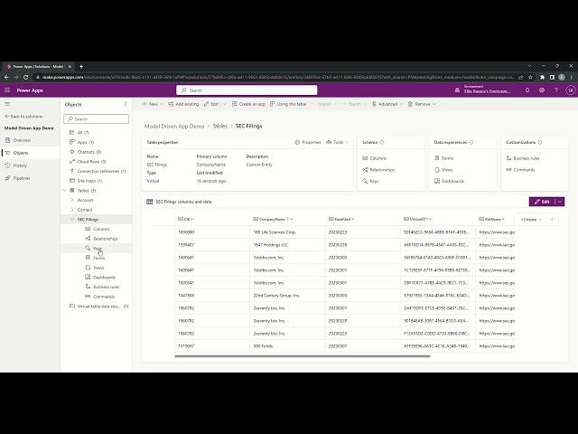 How to Create a Model Driven Power App  - Virtual Tables