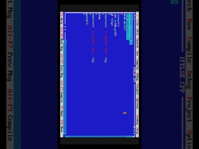 If else loop program#Turbo C++