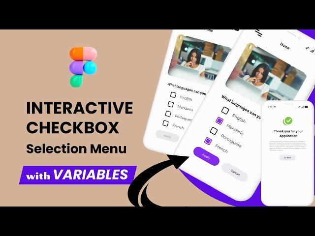 Interactive Checkbox Selection Menu with variables in Figma (2023)