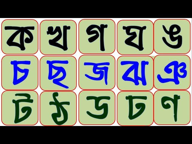 Banjonborno Shikkha // Ka Kha Ga Gha // ক খ গ ঘ ঙ চ ছ জ ঝ ঞ ট ঠ ড ঢ ণ ত থ দ ধ ন প ফ ব ভ ম য র ল