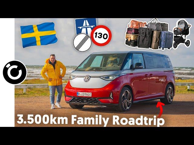 VW ID.BUZZ GTX Familien Urlaub - 3.500km im langen Elektro Bulli!