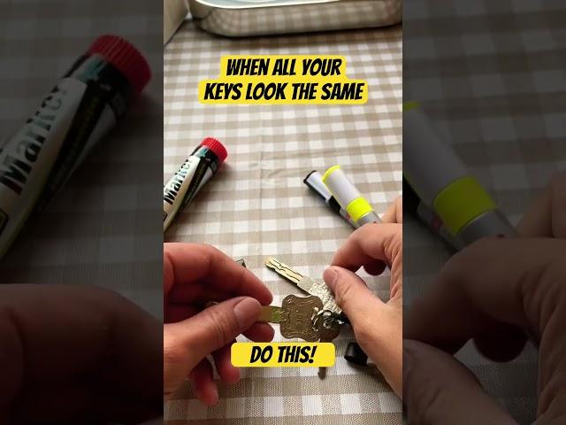 Hack to separate keys that all look the same!  So you know what key is for what door, lock, etc