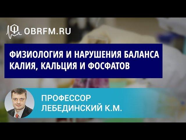 Профессор Лебединский К.М.: Физиология и нарушения баланса калия, кальция и фосфатов