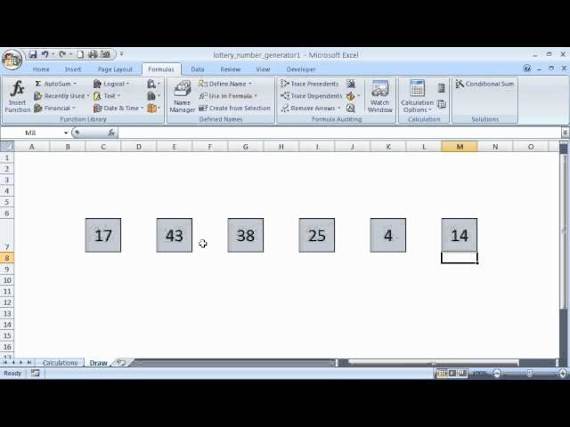 Create an Excel Lottery Number Generator