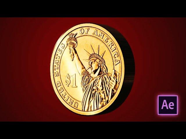 3D COIN ANIMATED ROTATING 360º in After Effects | How to Create 3D ANIMATED ROTATING 360º COIN