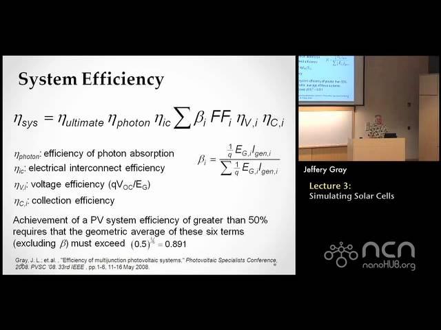 Solar Cells Lecture 3: Modeling and Simulation of Photovoltaic Devices and Systems