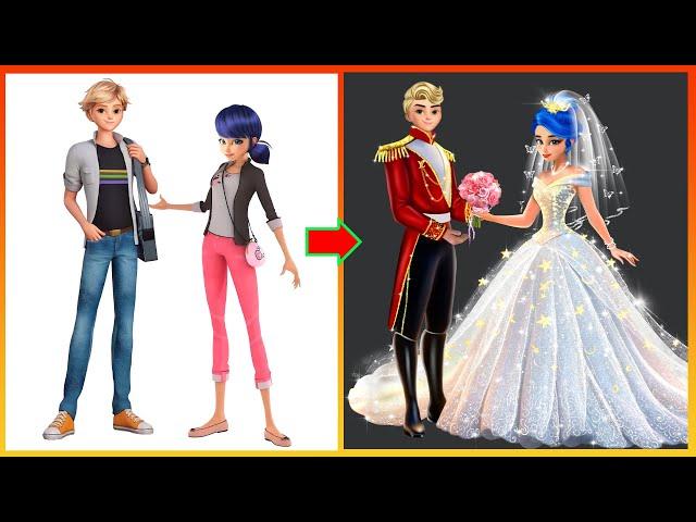 Miraculous : Ladybug & Catnoir Get Married - GLOW UP Bride & Groom #transformation