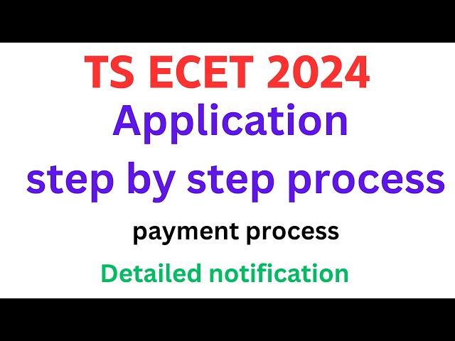 TS ECET 2024 Application step by step process || notification