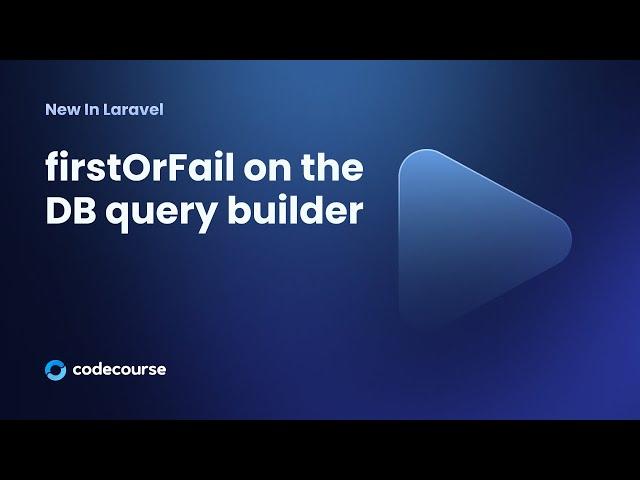 New in Laravel 11: firstOrFail on the DB query builder