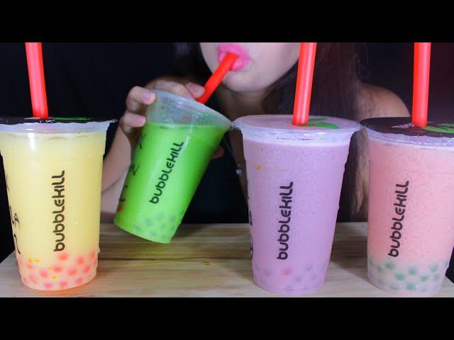 ASMR PROVANDO BUBBLE TEA - DIFERENTES VÁRIOS SABORES 