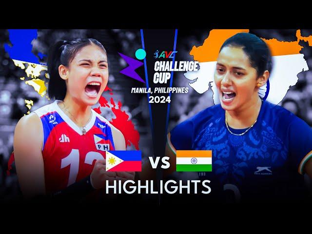  INDIA vs PHILIPPINES  | Highlights | AVC Challenge Cup 2024