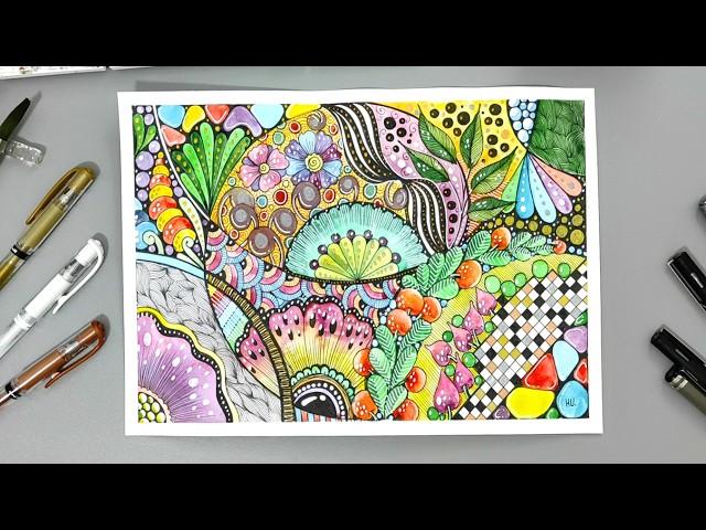 Creating Calming Art with Watercolor Zentangle & Neurographic Art Therapy