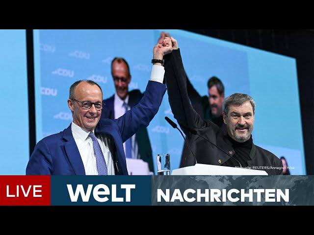 MERZ MACHT MOBIL: Wie Ruckrede von CDU-Parteischef den Endspurt im Wahlkampf einläutet | Livestream