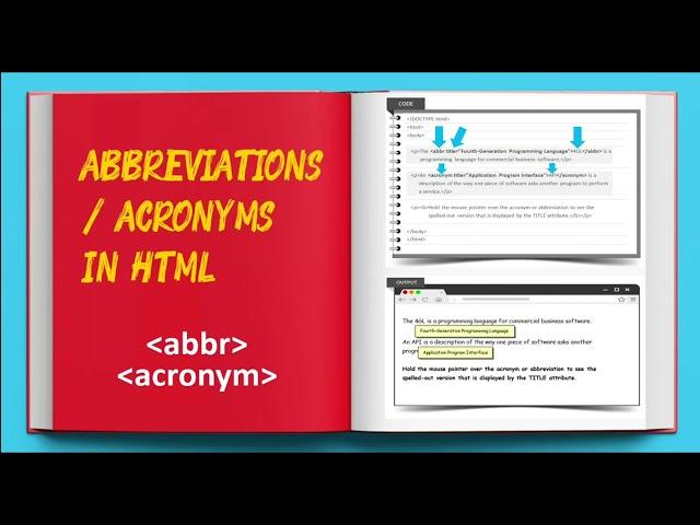 7-Full Stack Web Development For Beginners - Abbreviations & Acronyms in HTML