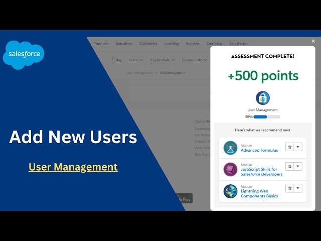 User Management | Add New Users | Trailhead/Salesforce