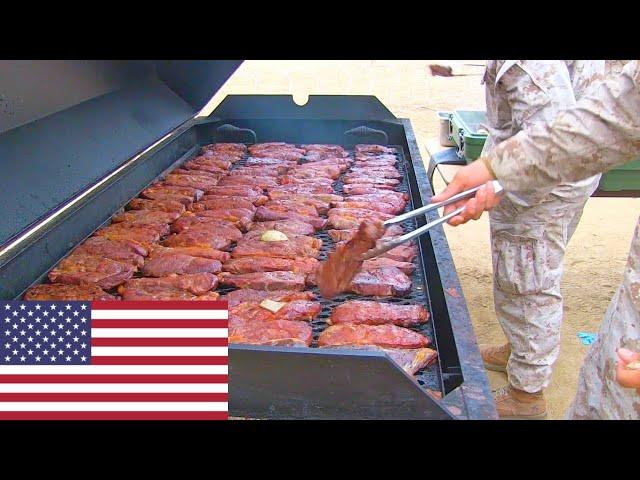 Warrior food. US Marines field kitchen during an exercise.