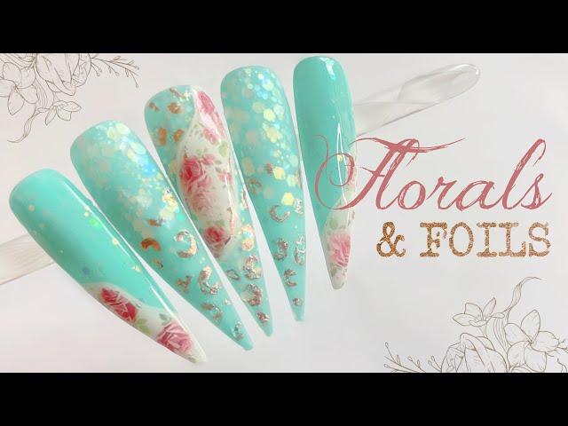 Florals & Foils Nail Art Design | Spring Nails