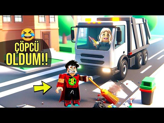 ÇÖPÇÜ OLDUM ! EN İYİ ÇÖP ARABASINI ALDIM - Roblox treet Sweeping Simulator