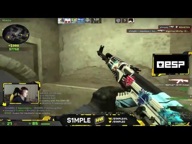 CS:GO - s1mple SILVER PLAY on MM on Mirage