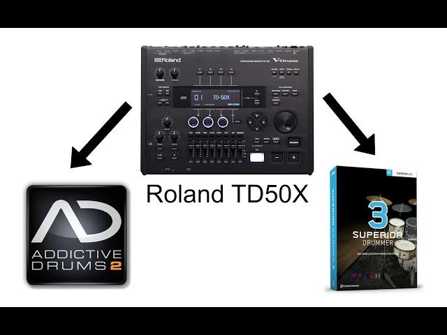 Roland TD50x v Addictive Drums 2 v Superior Drummer 3 - Quick Sound and Response Comparison