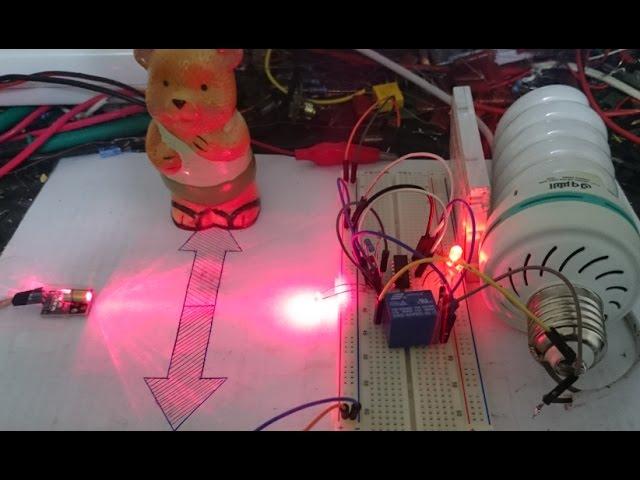 Auto light switch for bathroom using laser and IC4017