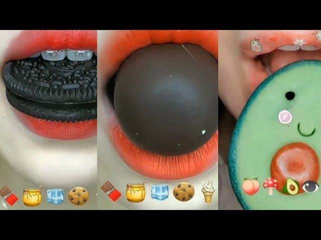 kumpulan video makan sesuai emoji•_•  the real owners are @satesfyinglips & closerfood