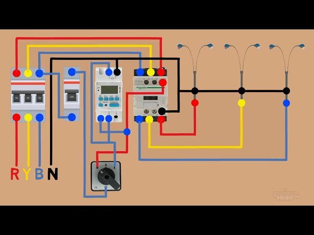 automatic ON OFF street light in digital timer wiring diagram