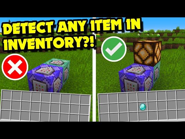 Detect ANY ITEM in Your Inventory Using Command Blocks | Item Detectors (Minecraft Command Blocks)