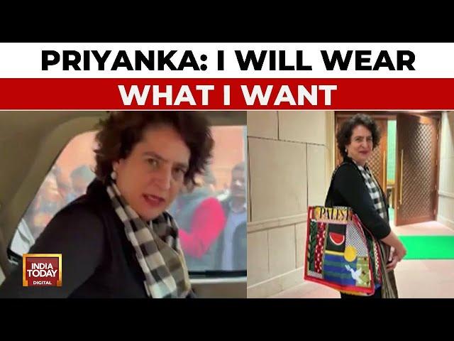 Palestine Bag Row: Priyanka Gandhi Slams BJP, Says 'Why Force Dress Code On Women?' | India Today