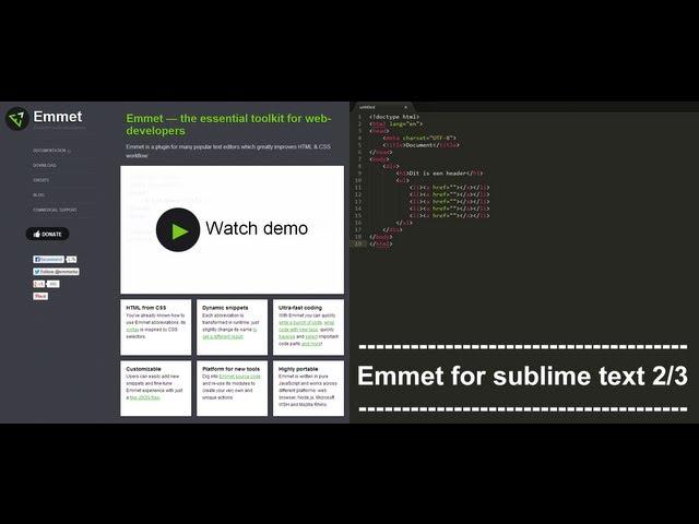 Emmet install for sublime text 2or3