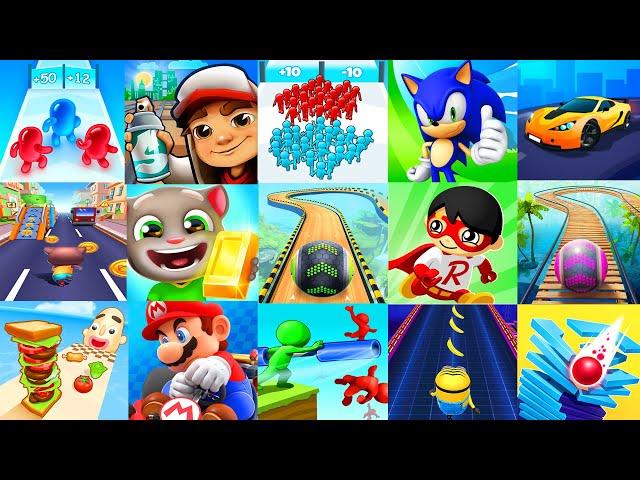 Running Pet, Subway Surf, Tom Gold Run, Blob Clash,  Sonic Dash,  Minion Rush, Om Nom Run, Mario Kar