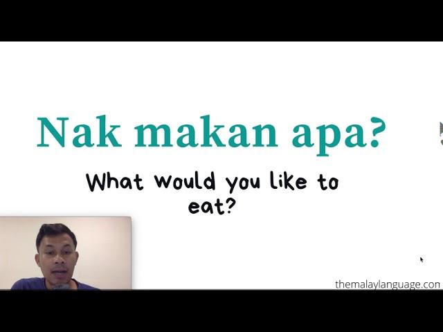 Learn Colloquial Malay/Malaysian: Ordering at A Restaurant
