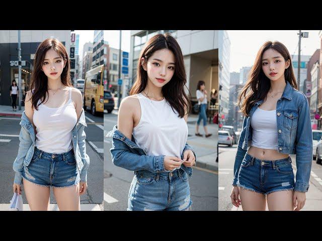 [4K] Ai 룩북 청청패션/jeans lookbook #aiart #lookbook #beauty